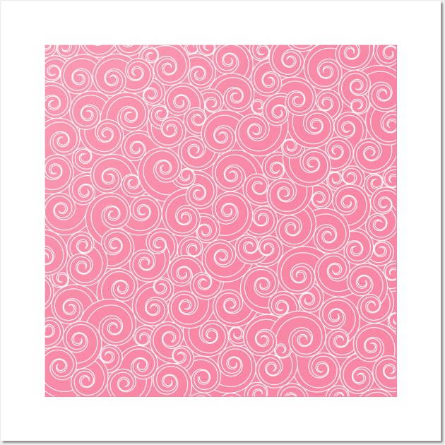 Whirlesque Pink Twirl Pattern Wall Art by cottoncanvas